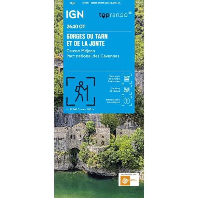 IGN 2640 OT - Gorge du Tarn and Gorge du Jonte Walking Map