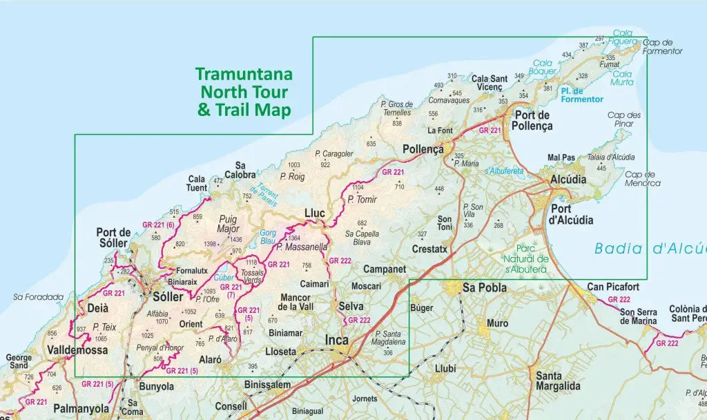 Mallorca - Tramuntana North Tour and Trail Map - Image 2
