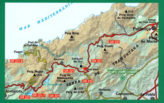 Tramuntana North Mountain Map in Mallorca - Image 2